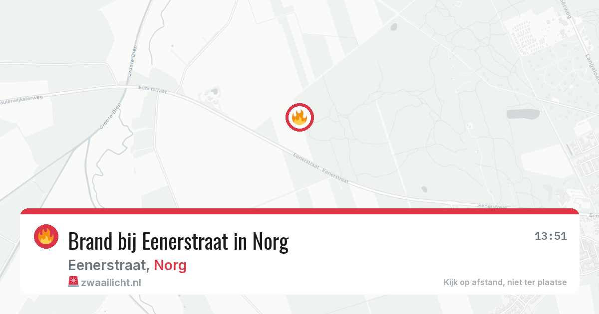 Brand bij Eenerstraat in Norg — 25 mei 2026