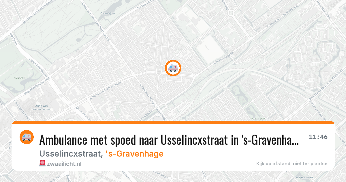 Ambulance met spoed naar Usselincxstraat in 's-Gravenhage — 25 apr 2026
