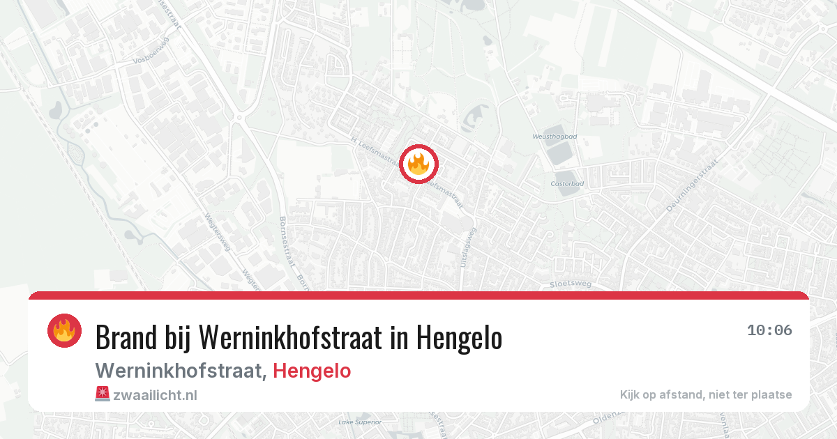 Brand bij Werninkhofstraat in Hengelo — 20 mei 2026