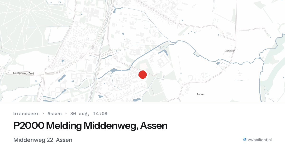P2000 Melding Middenweg, Assen — 30 aug 2026