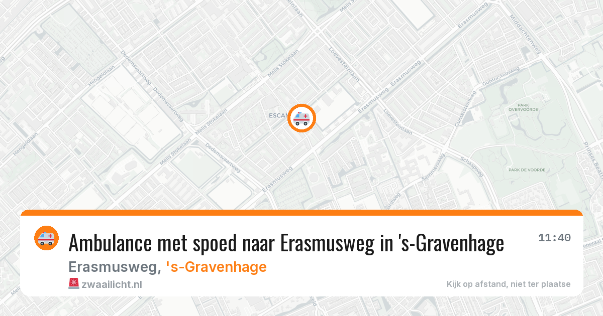 Ambulance met spoed naar Erasmusweg in 's-Gravenhage — 11 aug 2026
