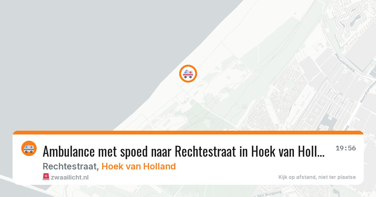 Ambulance met spoed naar Rechtestraat in Hoek van Holland — 2 aug 2026