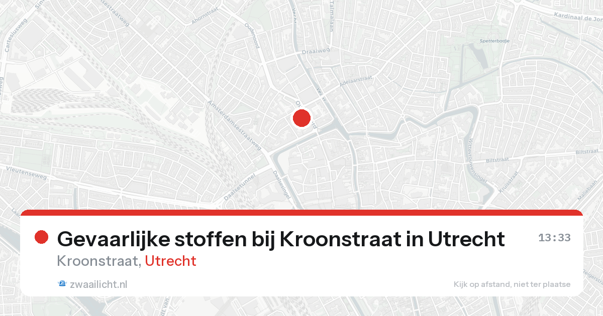Gevaarlijke stoffen bij Kroonstraat in Utrecht — 17 aug 2026