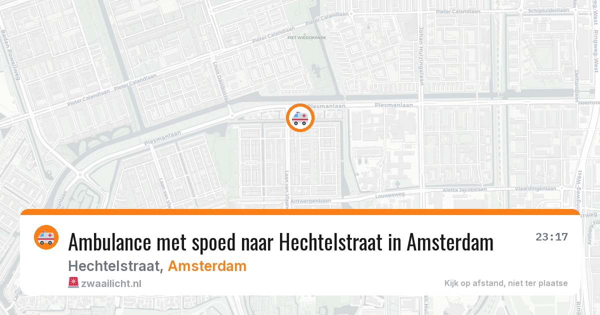 Ambulance met spoed naar Hechtelstraat in Amsterdam — 11 aug 2026