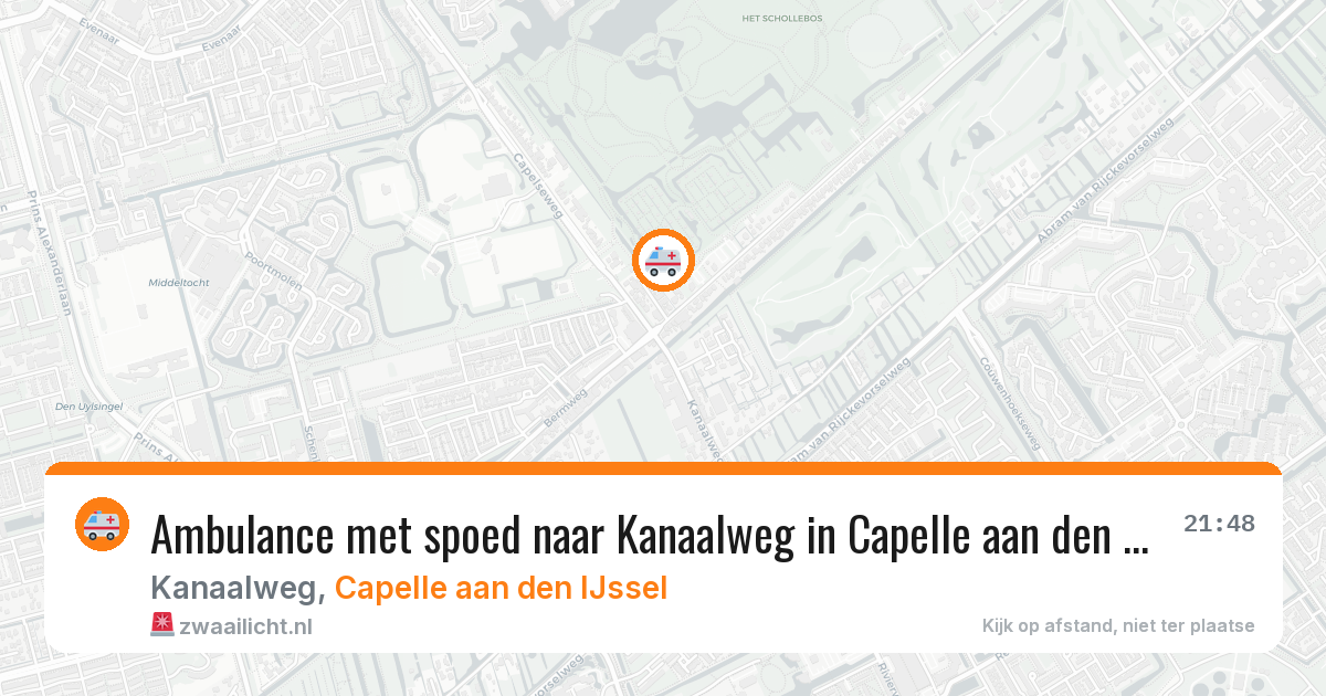 Ambulance met spoed naar Kanaalweg in Capelle aan den IJssel — 28 mei 2026