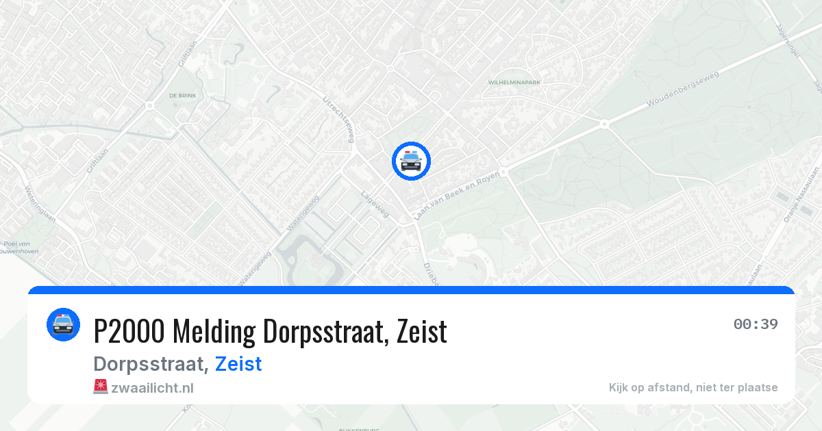 P2000 Melding Dorpsstraat, Zeist — 9 jul 2026