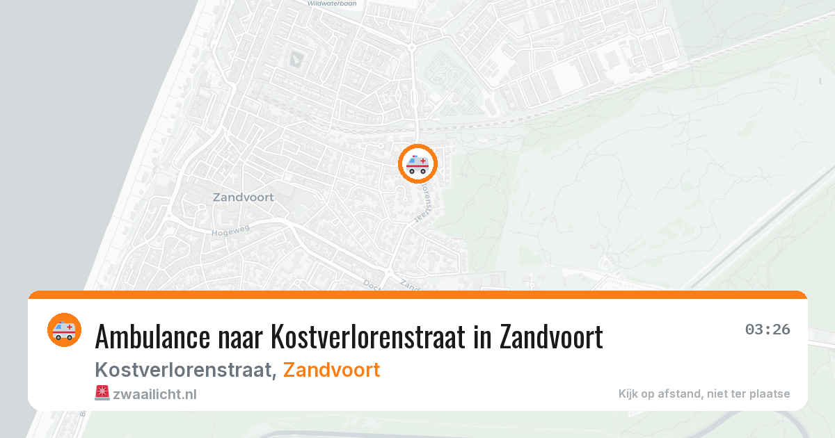 Ambulance naar Kostverlorenstraat in Zandvoort — 3 aug 2026