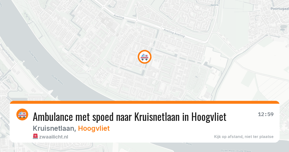 Ambulance met spoed naar Kruisnetlaan in Hoogvliet — 22 mrt 2026