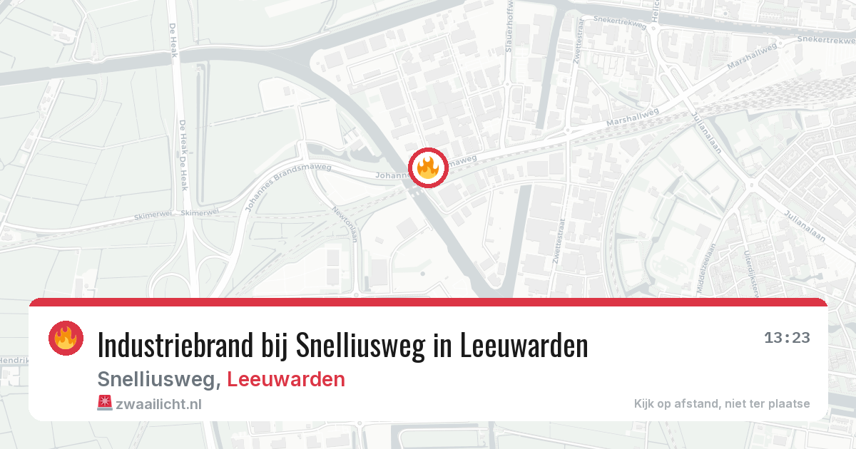 Industriebrand bij Snelliusweg in Leeuwarden — 30 jul 2026