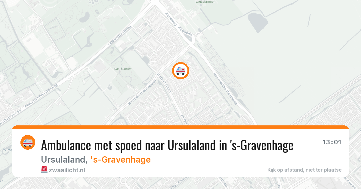 Ambulance met spoed naar Ursulaland in 's-Gravenhage — 14 aug 2026
