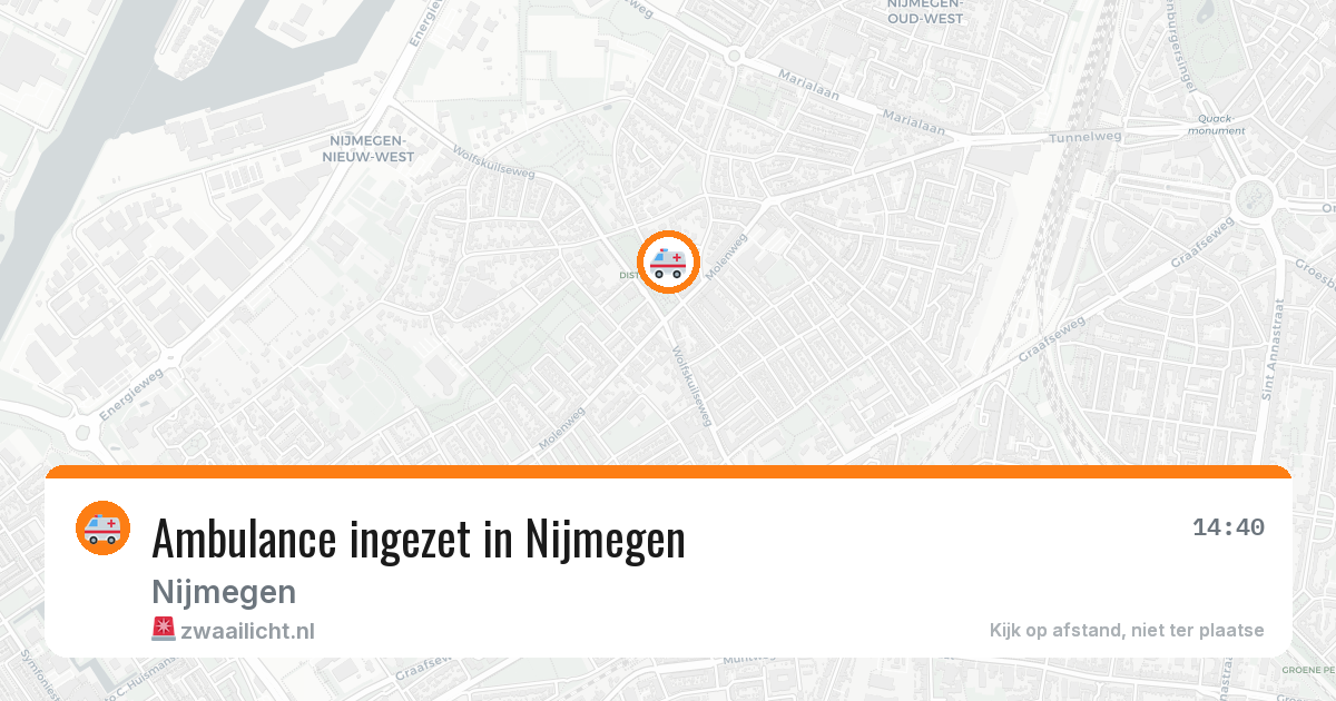 Ambulance ingezet in Nijmegen — 10 aug 2026