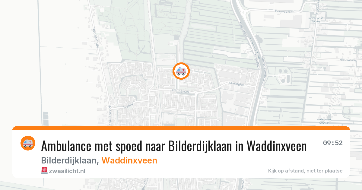Ambulance met spoed naar Bilderdijklaan in Waddinxveen — 2 mrt 2026