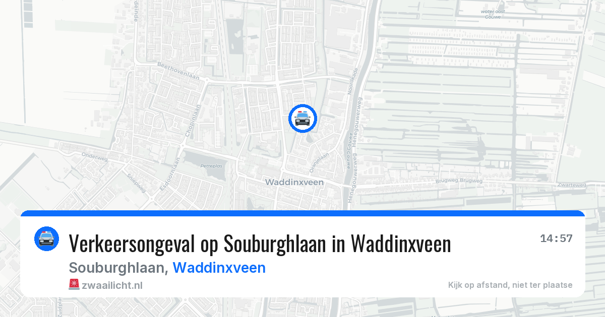 Verkeersongeval op Souburghlaan in Waddinxveen — 24 mrt 2026