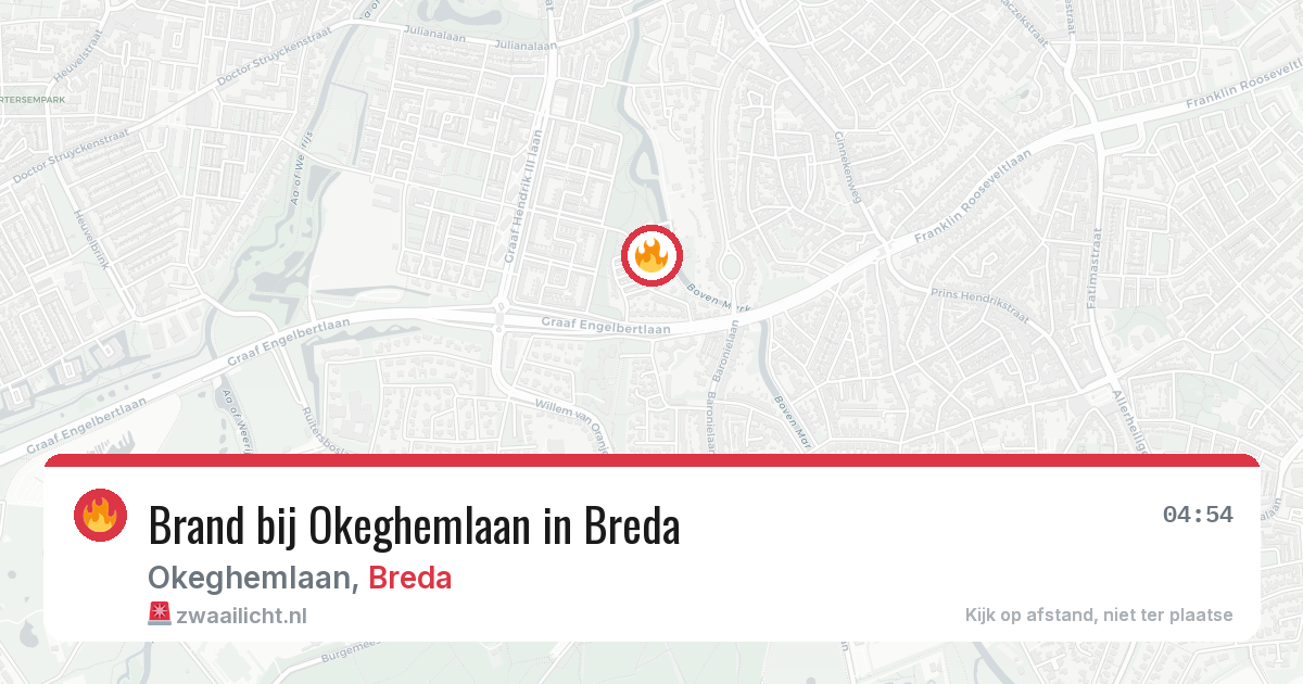 Brand bij Okeghemlaan in Breda — 30 jun 2026