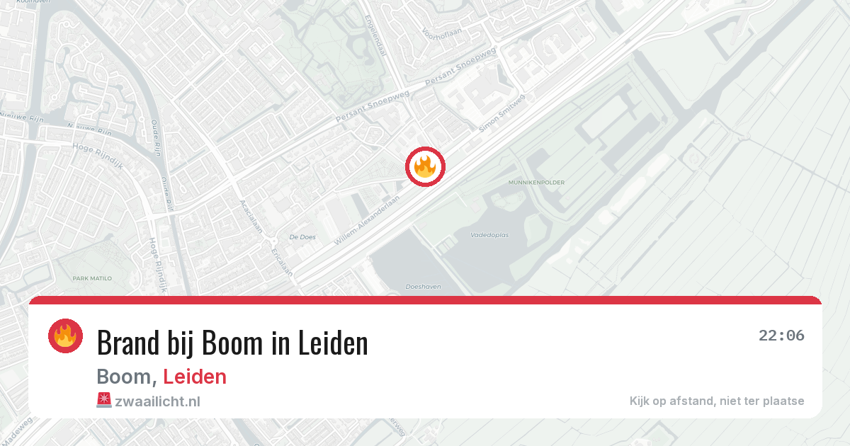 Brand bij Boom in Leiden — 29 mrt 2026