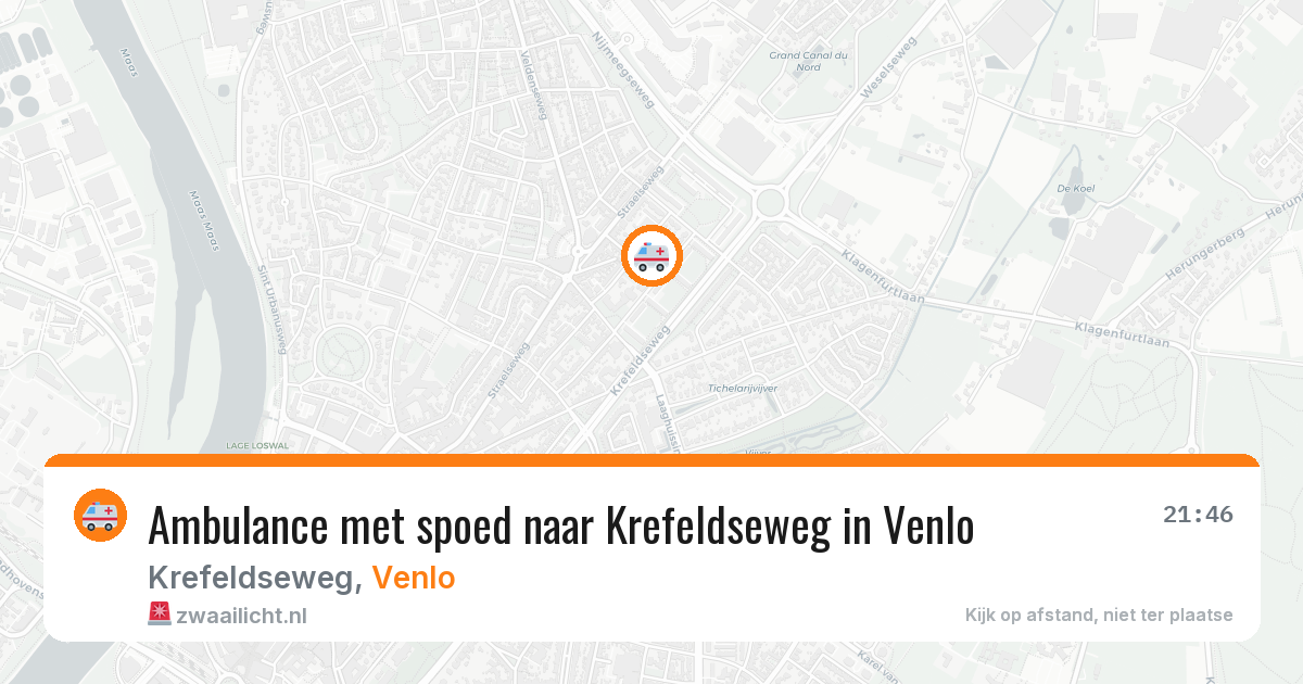 Ambulance met spoed naar Krefeldseweg in Venlo — 11 jun 2026