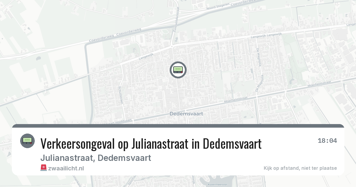 Verkeersongeval op Julianastraat in Dedemsvaart — 5 jun 2026