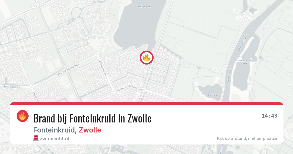 Brand bij Fonteinkruid in Zwolle — 14 mei 2026