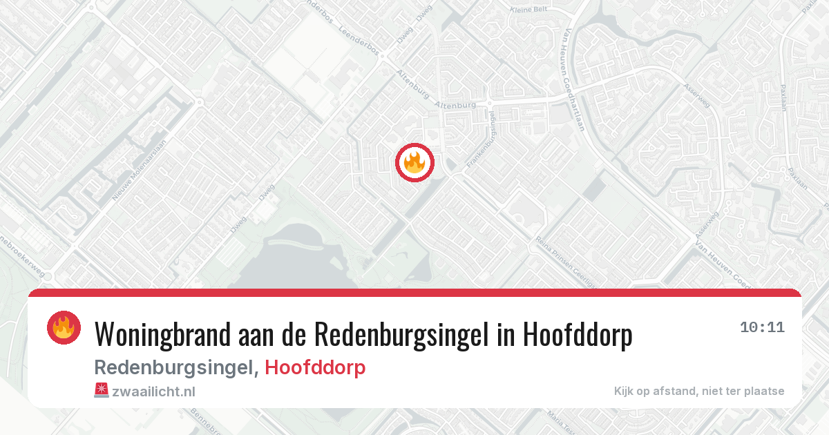 Woningbrand aan de Redenburgsingel in Hoofddorp — 25 feb 2026