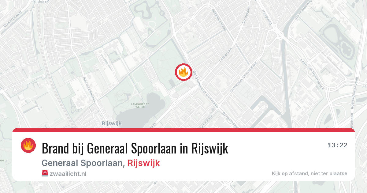 Brand bij Generaal Spoorlaan in Rijswijk — 25 mei 2026