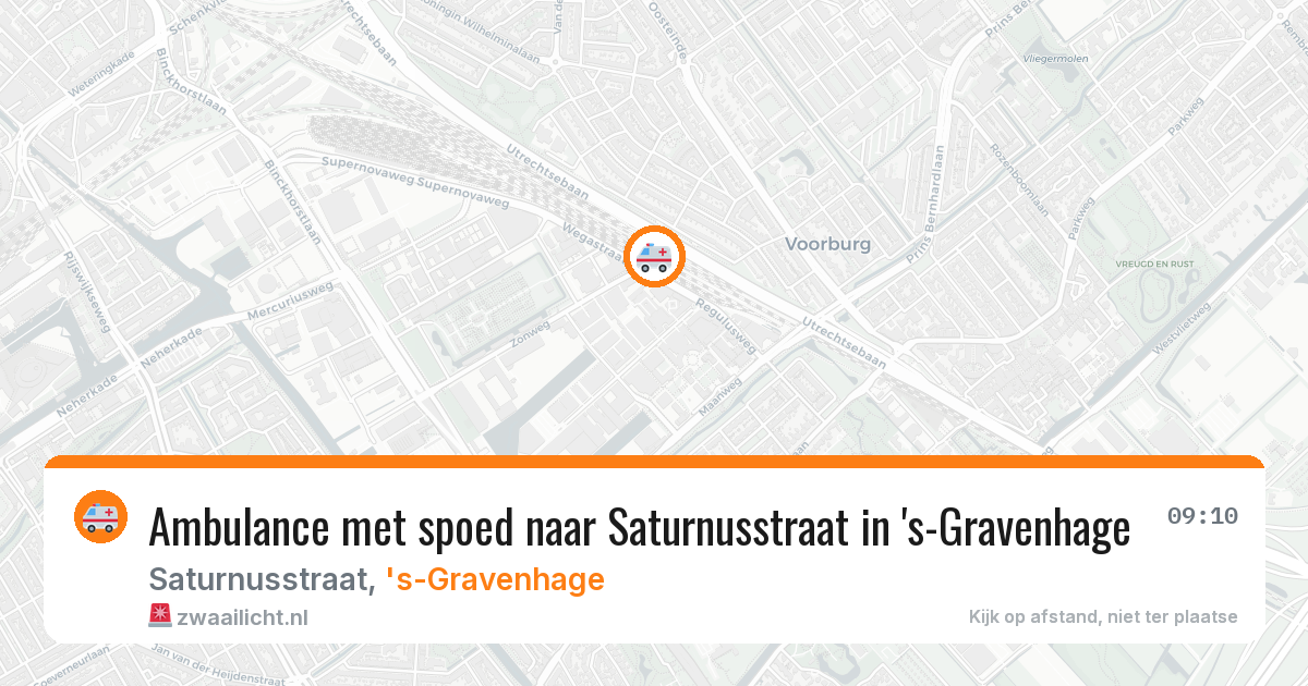 Ambulance met spoed naar Saturnusstraat in 's-Gravenhage — 30 jul 2026