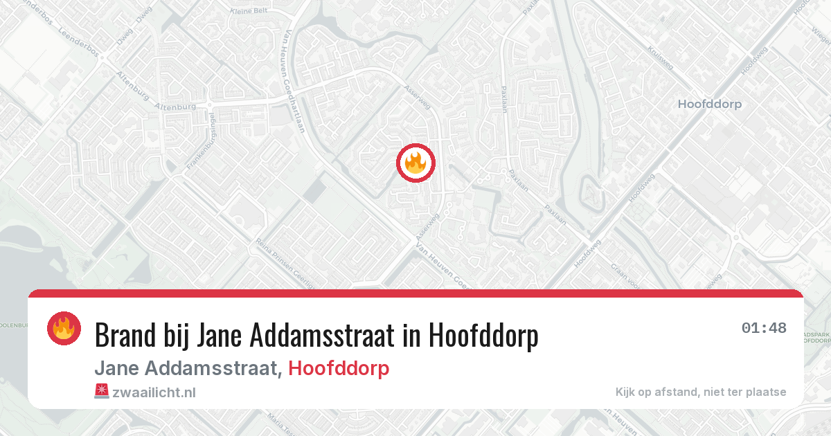 Brand bij Jane Addamsstraat in Hoofddorp — 27 mrt 2026