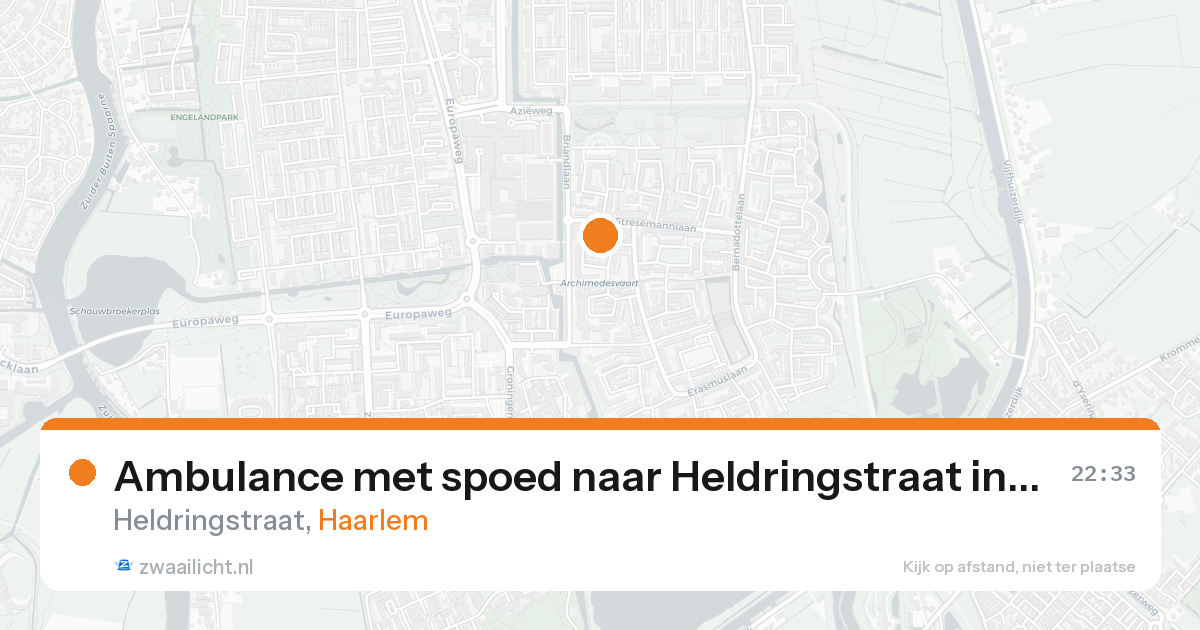Ambulance met spoed naar Heldringstraat in Haarlem — 19 aug 2026