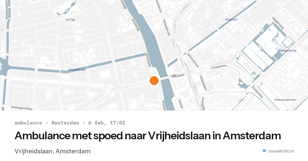 Ambulance met spoed naar Vrijheidslaan in Amsterdam — 6 feb 2026