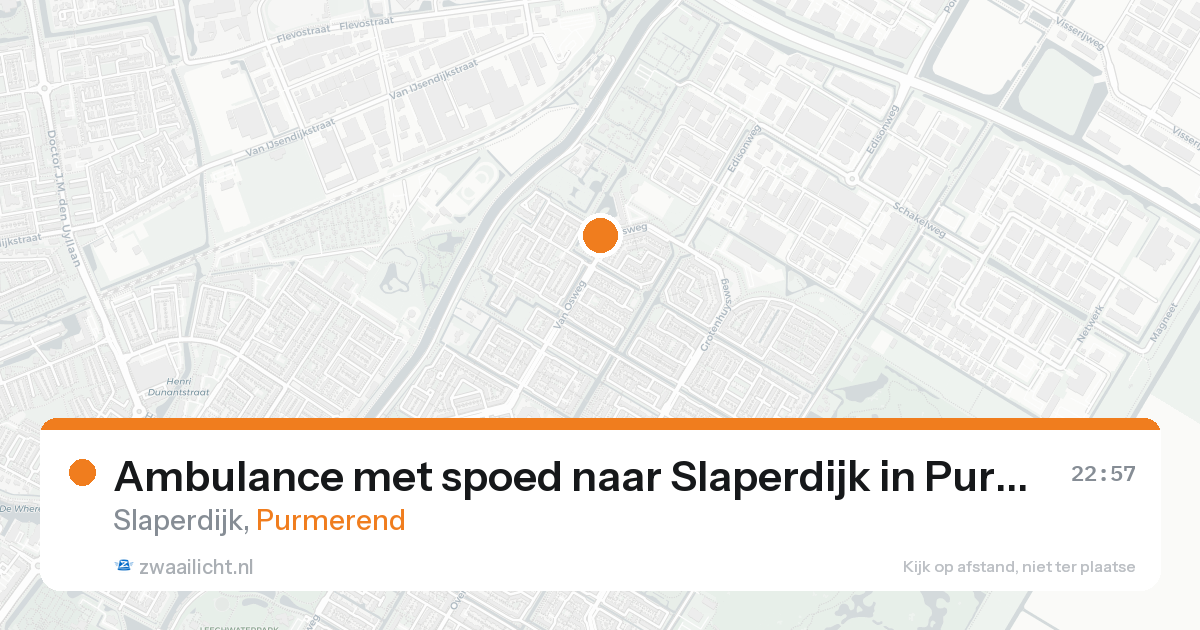 Ambulance met spoed naar Slaperdijk in Purmerend — 22 aug 2026