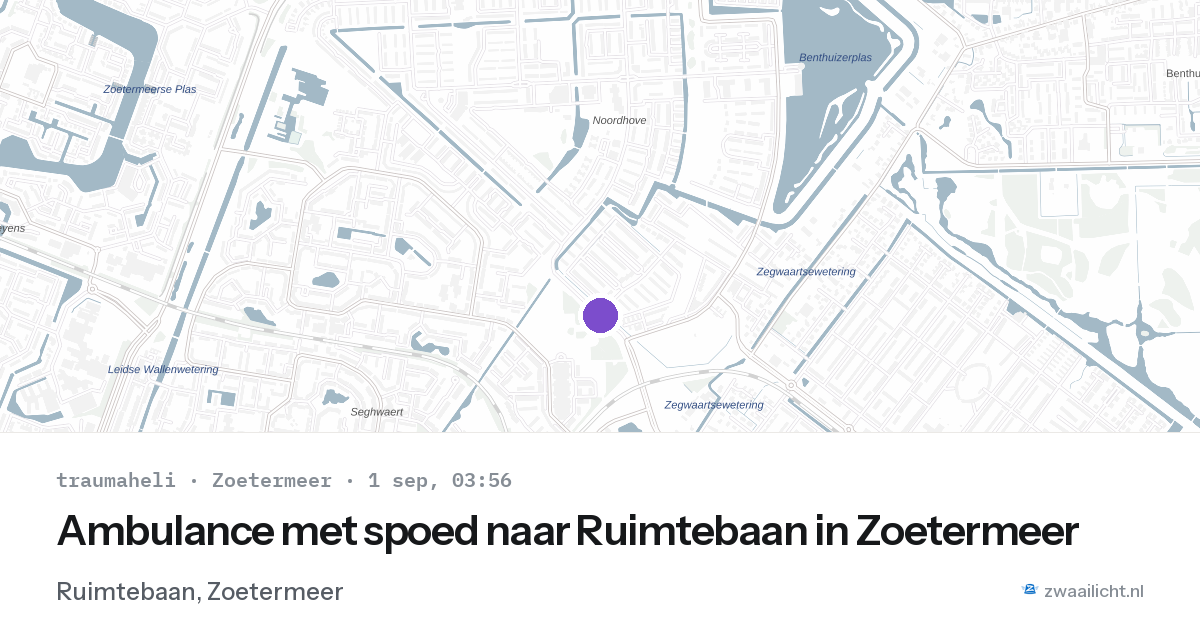 Ambulance met spoed naar Ruimtebaan in Zoetermeer — 1 sep 2026