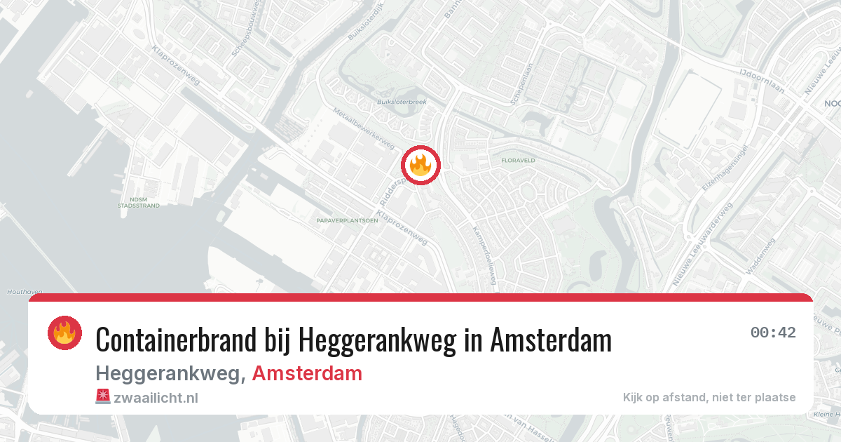 Containerbrand bij Heggerankweg in Amsterdam — 8 apr 2026