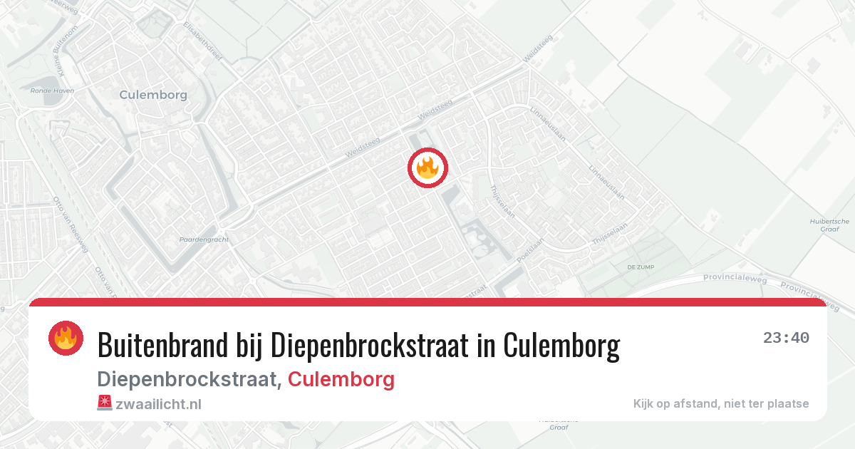 Buitenbrand bij Diepenbrockstraat in Culemborg — 25 jun 2026