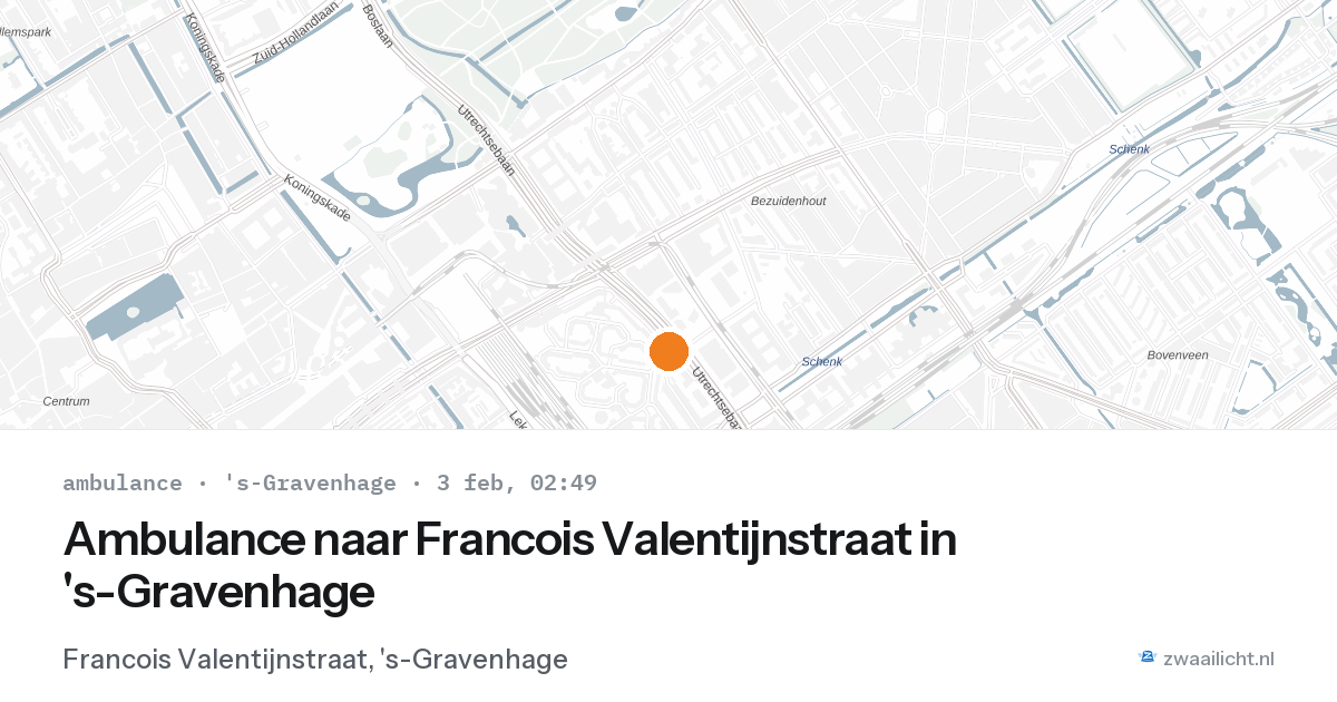 Ambulance naar Francois Valentijnstraat in 's-Gravenhage — 3 feb 2026