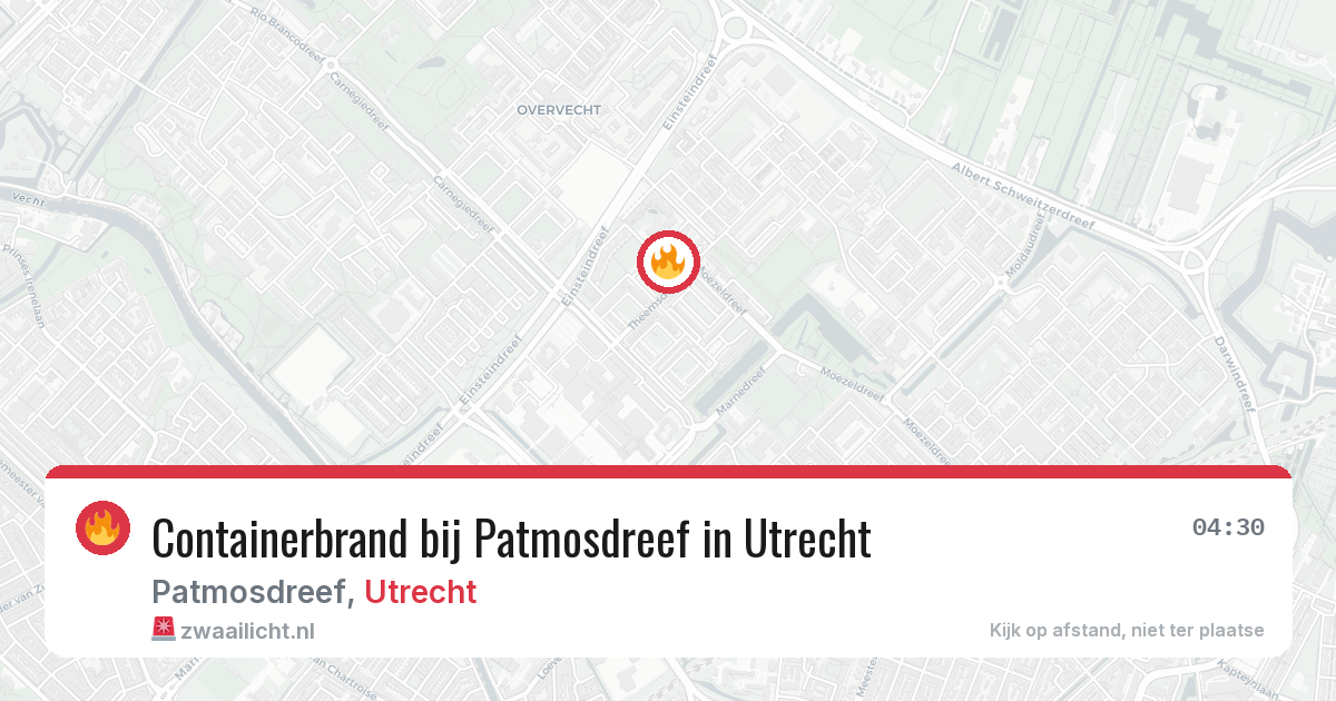 Containerbrand bij Patmosdreef in Utrecht — 15 mrt 2026