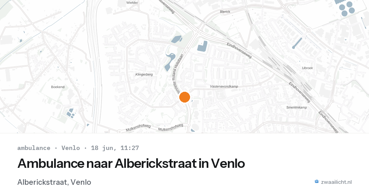 Ambulance naar Alberickstraat in Venlo — 18 jun 2026