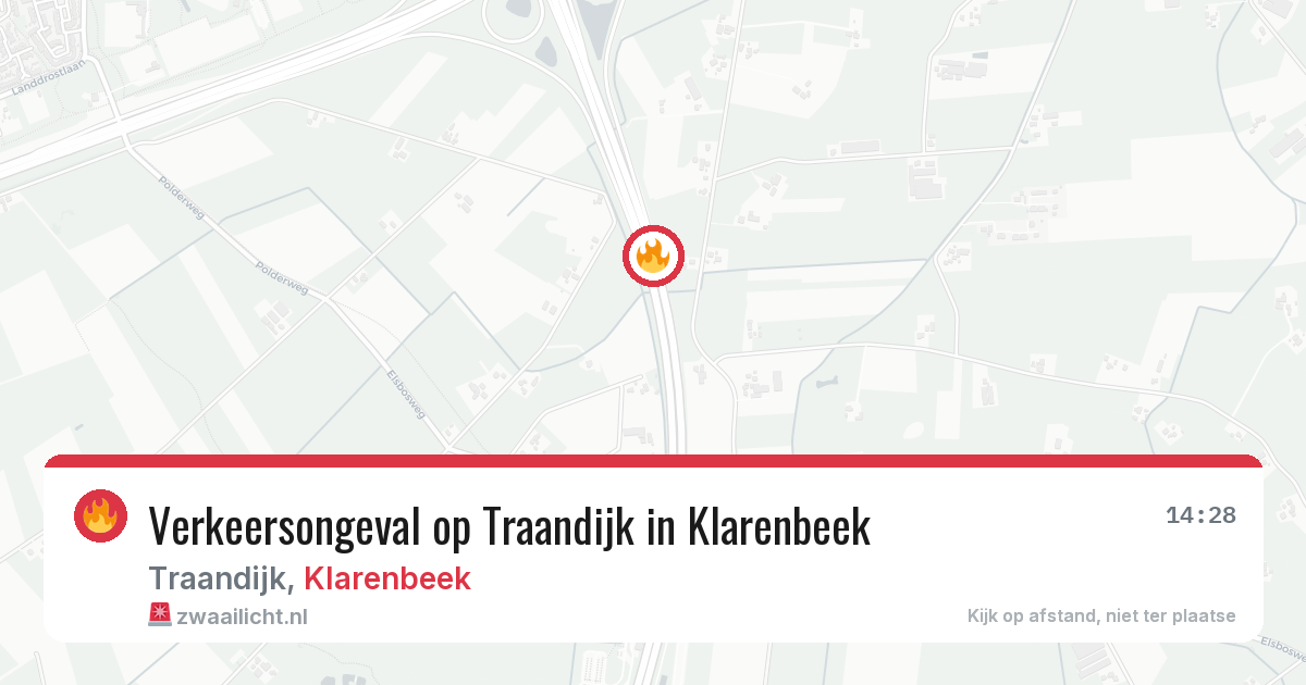 Verkeersongeval op Traandijk in Klarenbeek — 8 mrt 2026