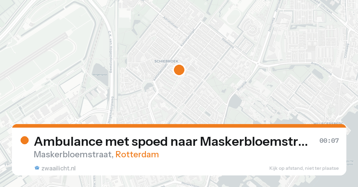 Ambulance met spoed naar Maskerbloemstraat in Rotterdam — 17 aug 2026