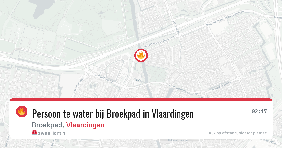 Persoon te water bij Broekpad in Vlaardingen — 28 jun 2026