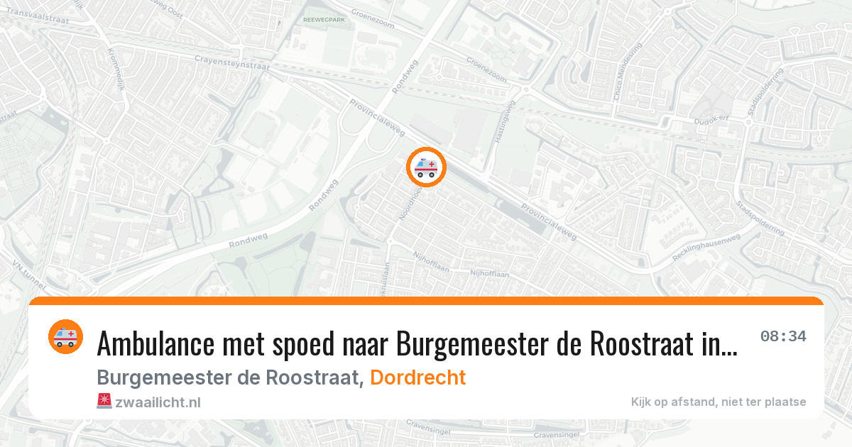 Ambulance met spoed naar Burgemeester de Roostraat in Dordrecht — 4 mei 2026