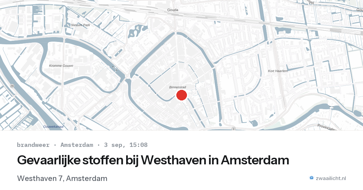 Gevaarlijke stoffen bij Westhaven in Amsterdam — 3 sep 2026