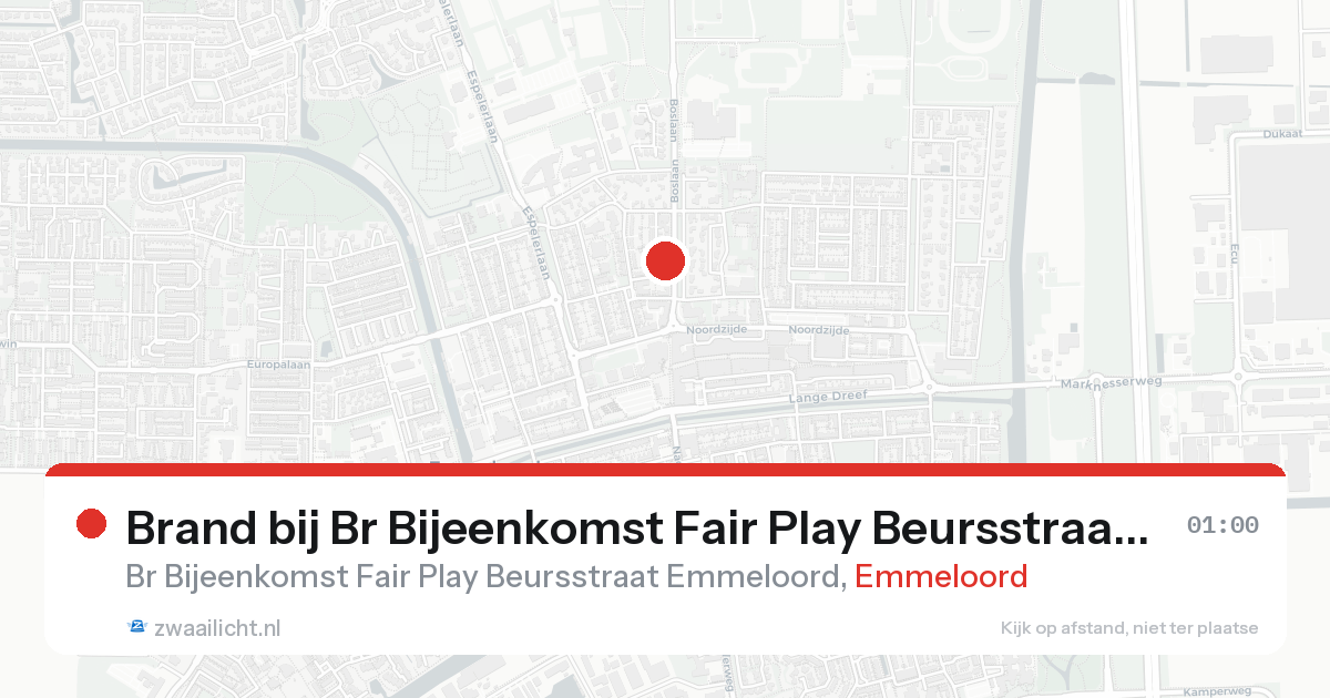 Brand bij Br Bijeenkomst Fair Play Beursstraat Emmeloord in Emmeloord — 8 feb 2026