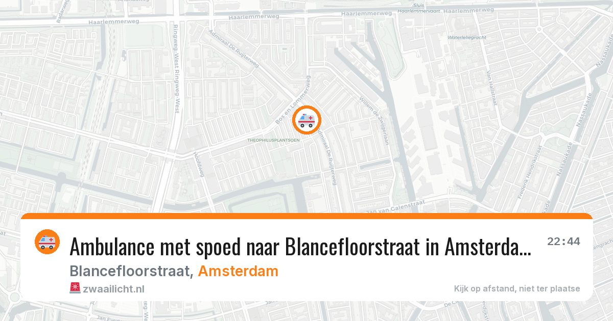 Ambulance met spoed naar Blancefloorstraat in Amsterdam — 11 jul 2026