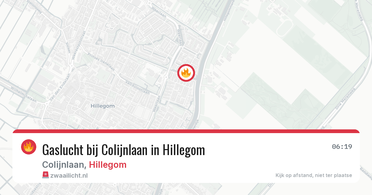 Gaslucht bij Colijnlaan in Hillegom — 30 jun 2026