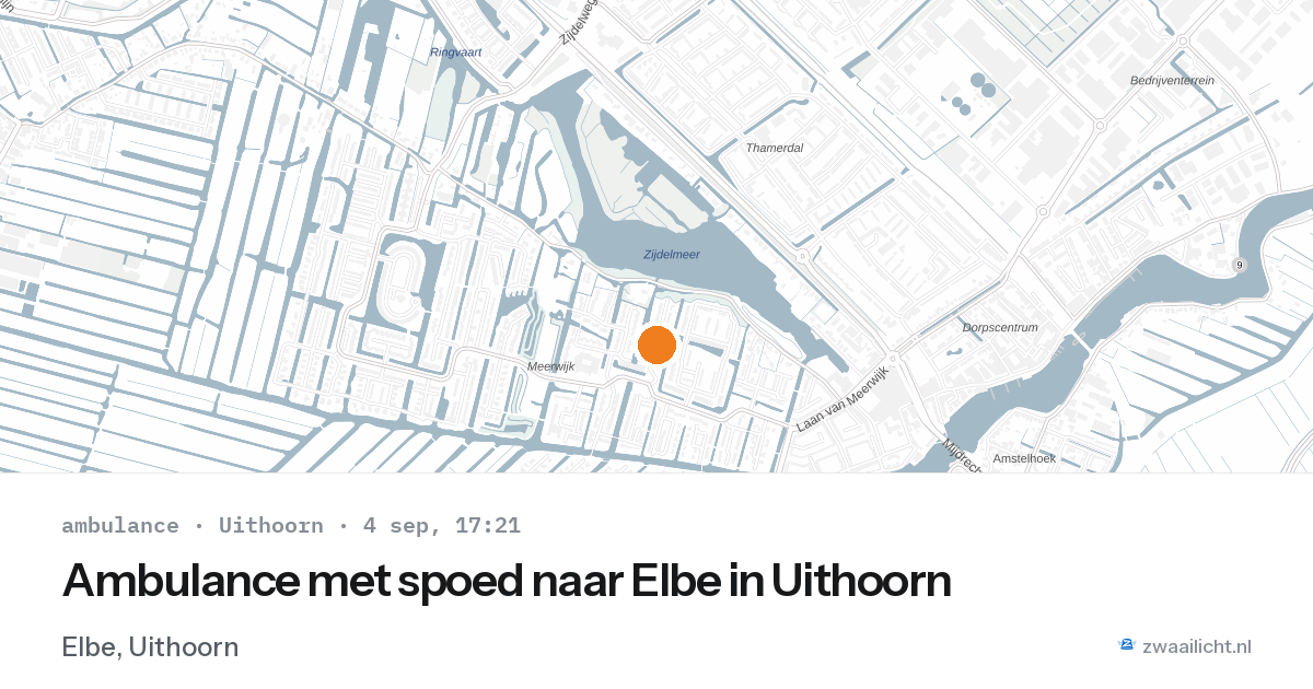 Ambulance met spoed naar Elbe in Uithoorn — 4 sep 2026