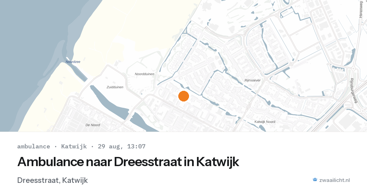 Ambulance naar Dreesstraat in Katwijk — 29 aug 2026