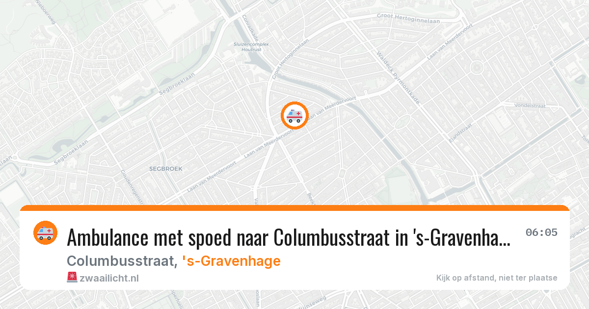 Ambulance met spoed naar Columbusstraat in 's-Gravenhage — 22 feb 2026