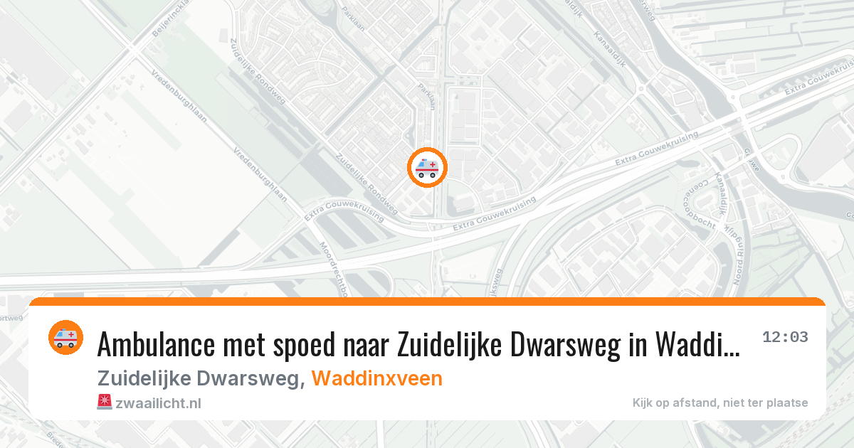 Ambulance met spoed naar Zuidelijke Dwarsweg in Waddinxveen — 29 jan 2026