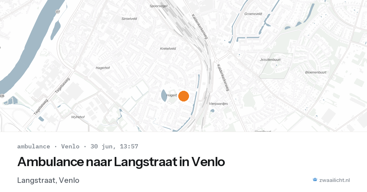 Ambulance naar Langstraat in Venlo — 30 jun 2026