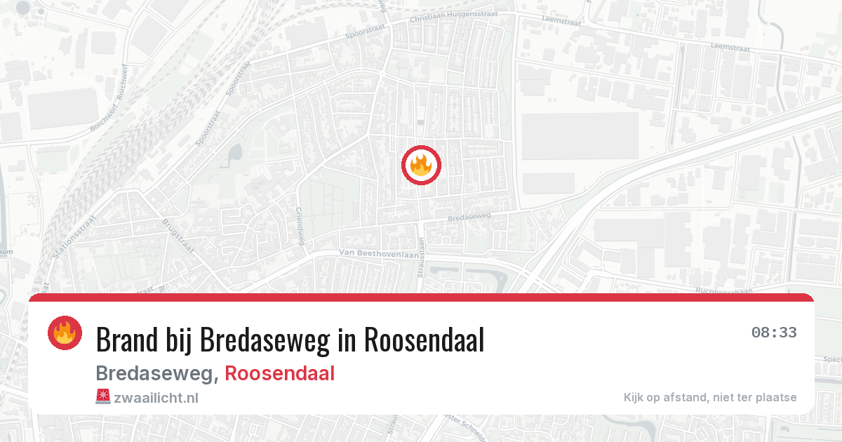 Brand bij Bredaseweg in Roosendaal — 15 jun 2026