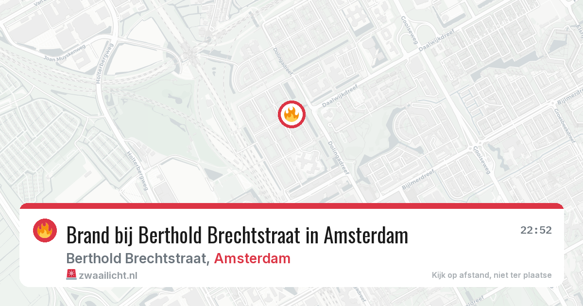 Brand bij Berthold Brechtstraat in Amsterdam — 4 apr 2026